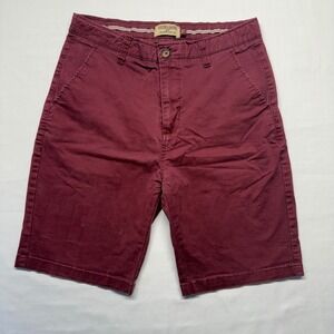 Hudson & Barrow Shorts Mens 30 Burgundy Stretch Chino Casual 8" Inseam